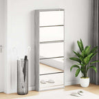 Scarpiera con Specchio a 5 Livelli Grigio Sonoma 63x17x169,5 cm