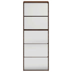 Scarpiera con Specchio a 5 Livelli Rovere Marrone 63x17x169,5cm