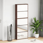 Scarpiera con Specchio a 5 Livelli Rovere Marrone 63x17x169,5cm