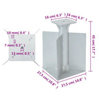 Base per Ombrellone Interrata Argento 27,5x27,5x45 cm Acciaio