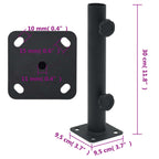 Base per Ombrellone per Palo da Ø32/34/38 mm Nero Opaco Acciaio