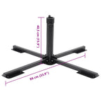 Base Pieghevole Ombrellone Palo Ø38/48 mm Nero Lucido Acciaio