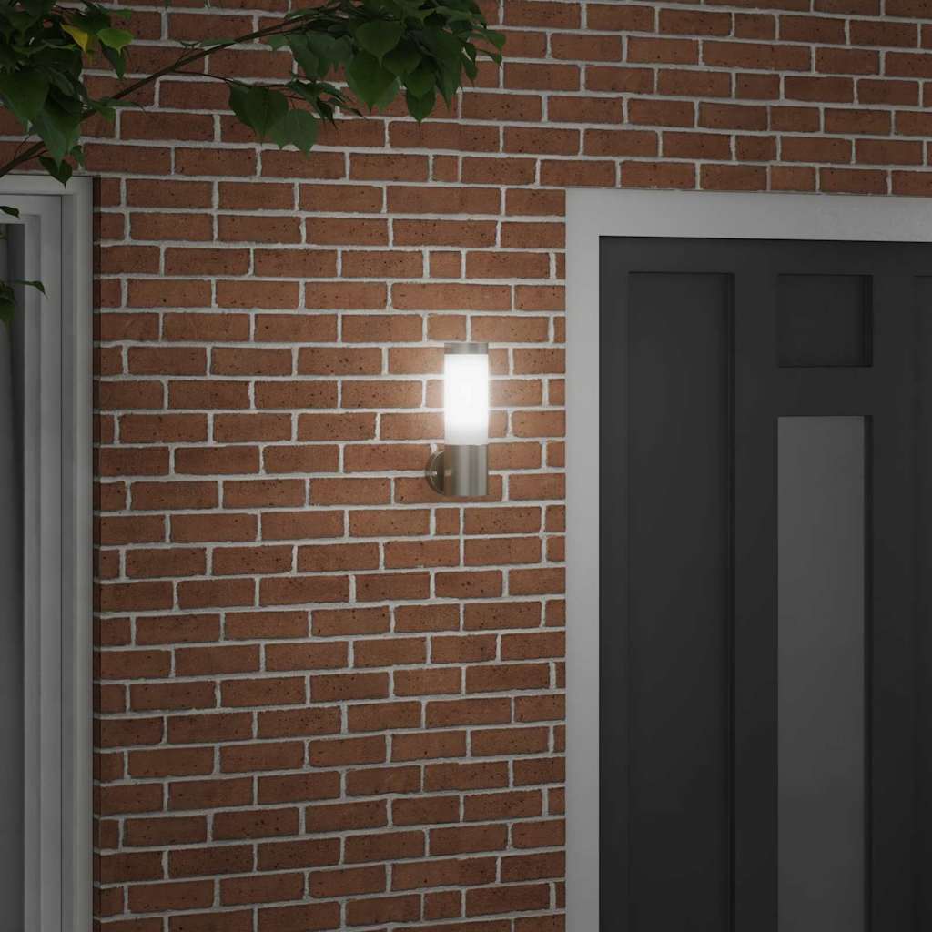 Lampada da Parete Esterna Argento 12 x 8,5 x 27 cm