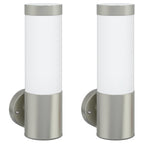 Lampada da Parete Esterna 2 pcs Argento 12 x 8,5 x 27 cm