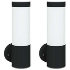 Lampada da Parete Esterna 2 pcs Nero 12 x 8,5 x 27 cm
