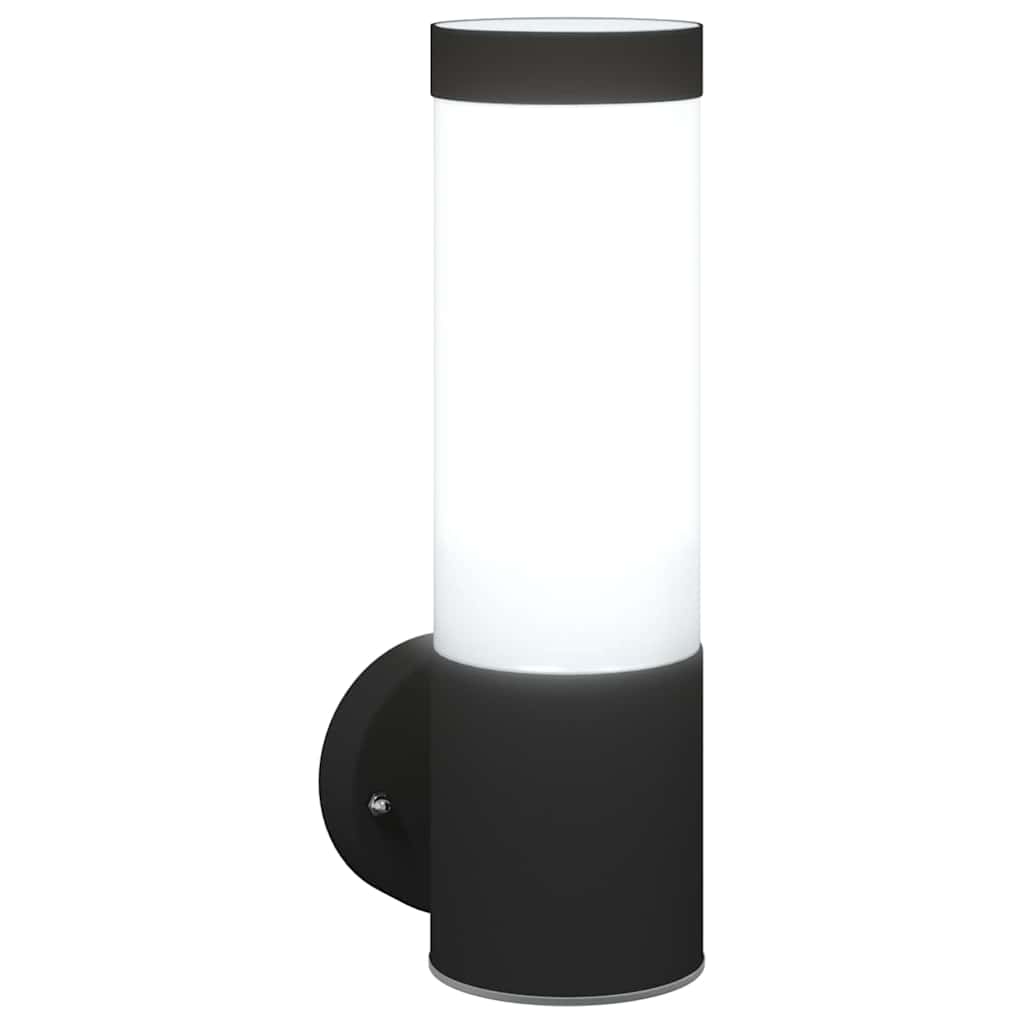 Lampada da Parete Esterna 2 pcs Nero 12 x 8,5 x 27 cm