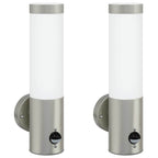 Lampada da Parete Esterna 2 pcs Argento 12 x 8,5 x 29 cm