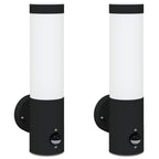 Lampada da Parete Esterna 2 pcs Nero 12 x 8,5 x 29 cm