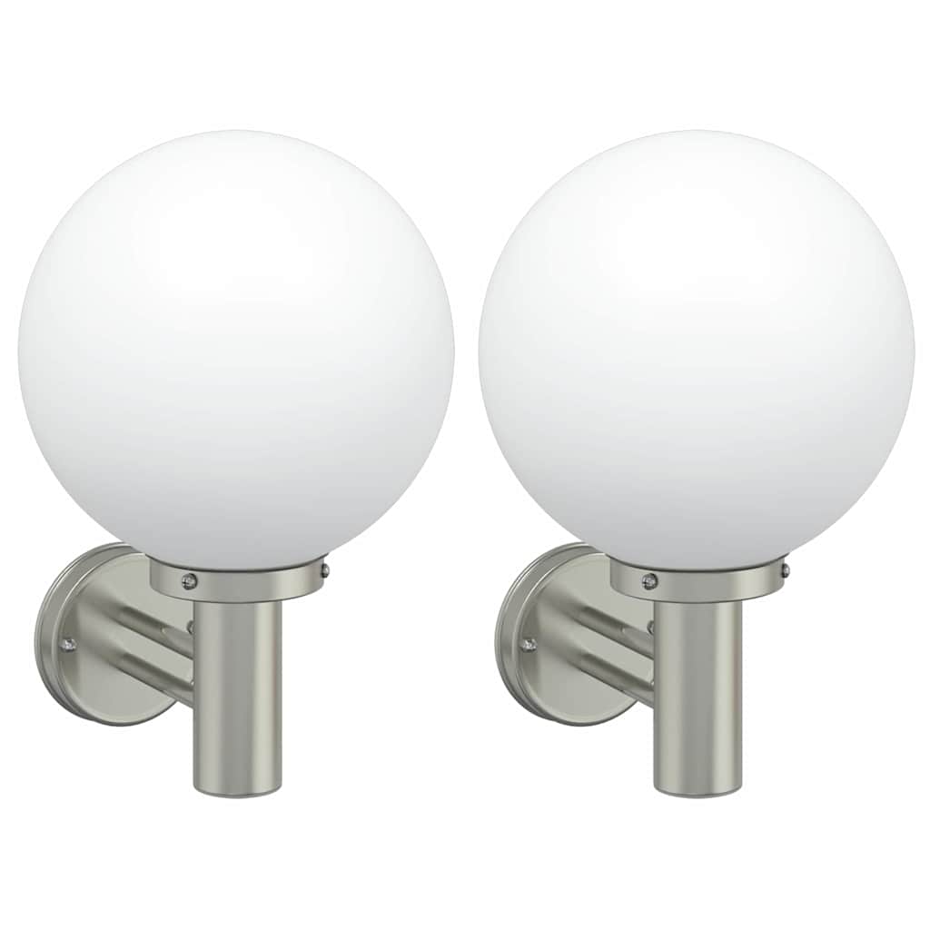 Lampada da Parete Esterna 2 pcs Argento 28 x 25 x 38 cm