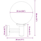 Lampada da Parete Esterna 2 pcs Argento 28 x 25 x 38 cm