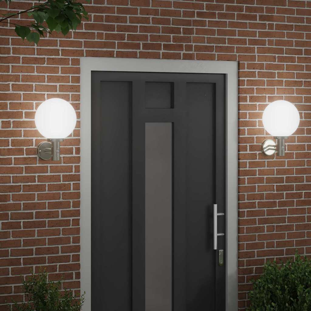 Lampada da Parete Esterna 2 pcs Argento 28 x 25 x 38 cm