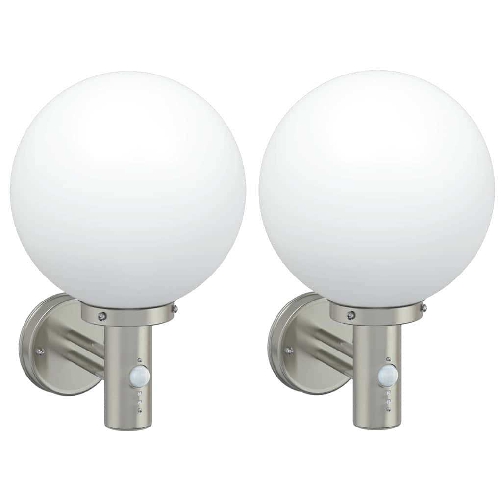 Lampada da Parete Esterna 2 pcs Argento 28 x 25 x 38 cm