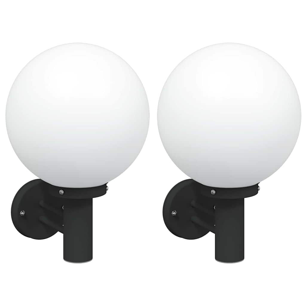 Lampada da Parete Esterna 2 pcs Nero 28 x 25 x 38 cm
