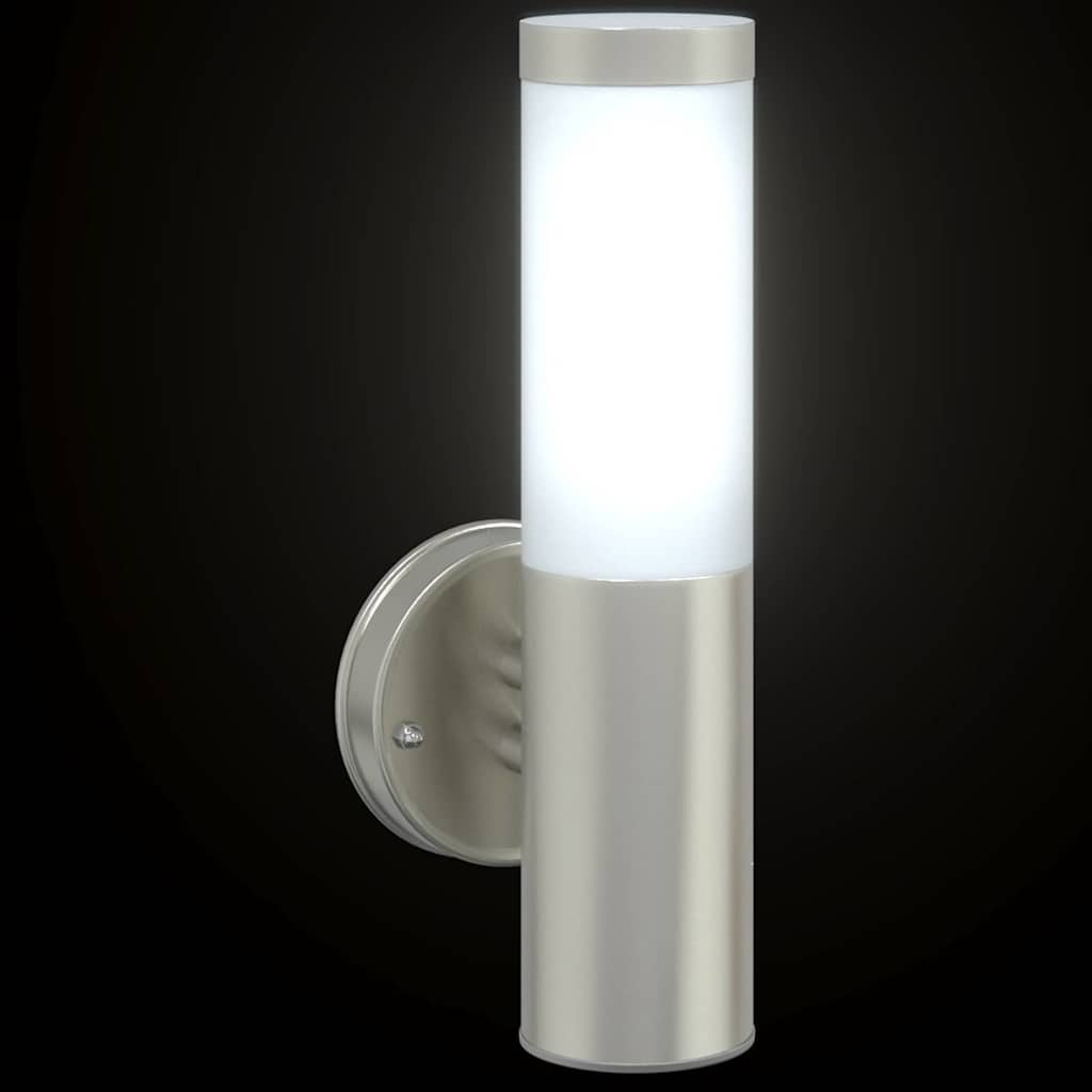 Lampada da Parete Esterna Argento 15 x 7,5 x 33 cm
