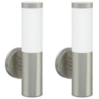 Lampada da Parete Esterna 2 pcs Argento 15 x 7,5 x 33 cm