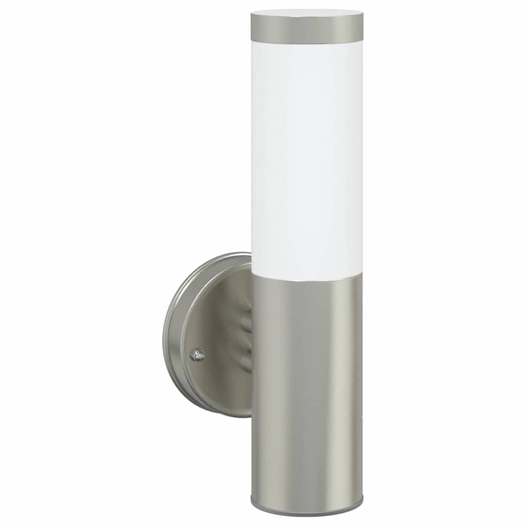 Lampada da Parete Esterna 2 pcs Argento 15 x 7,5 x 33 cm