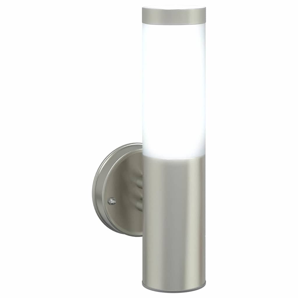 Lampada da Parete Esterna 2 pcs Argento 15 x 7,5 x 33 cm