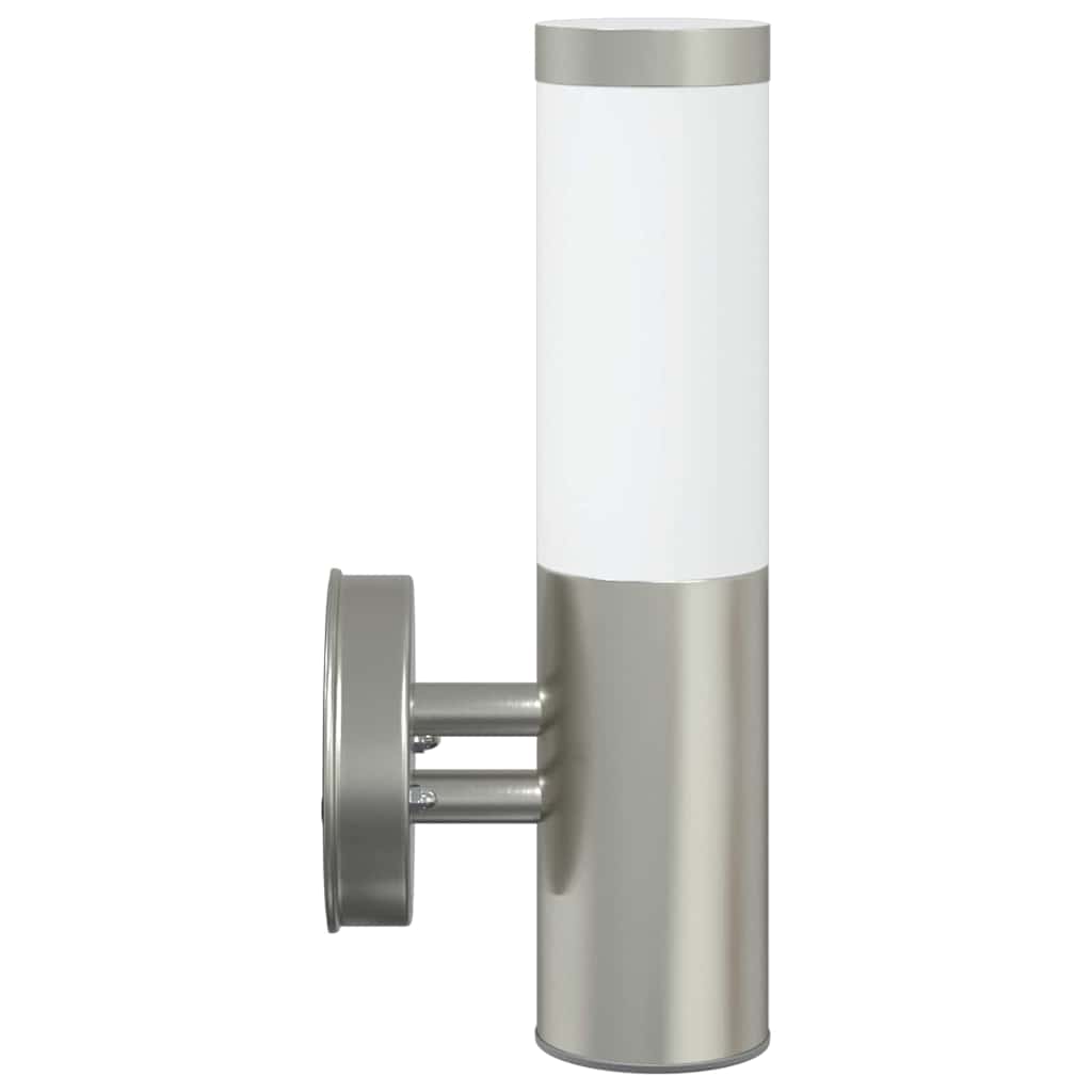 Lampada da Parete Esterna 2 pcs Argento 15 x 7,5 x 33 cm