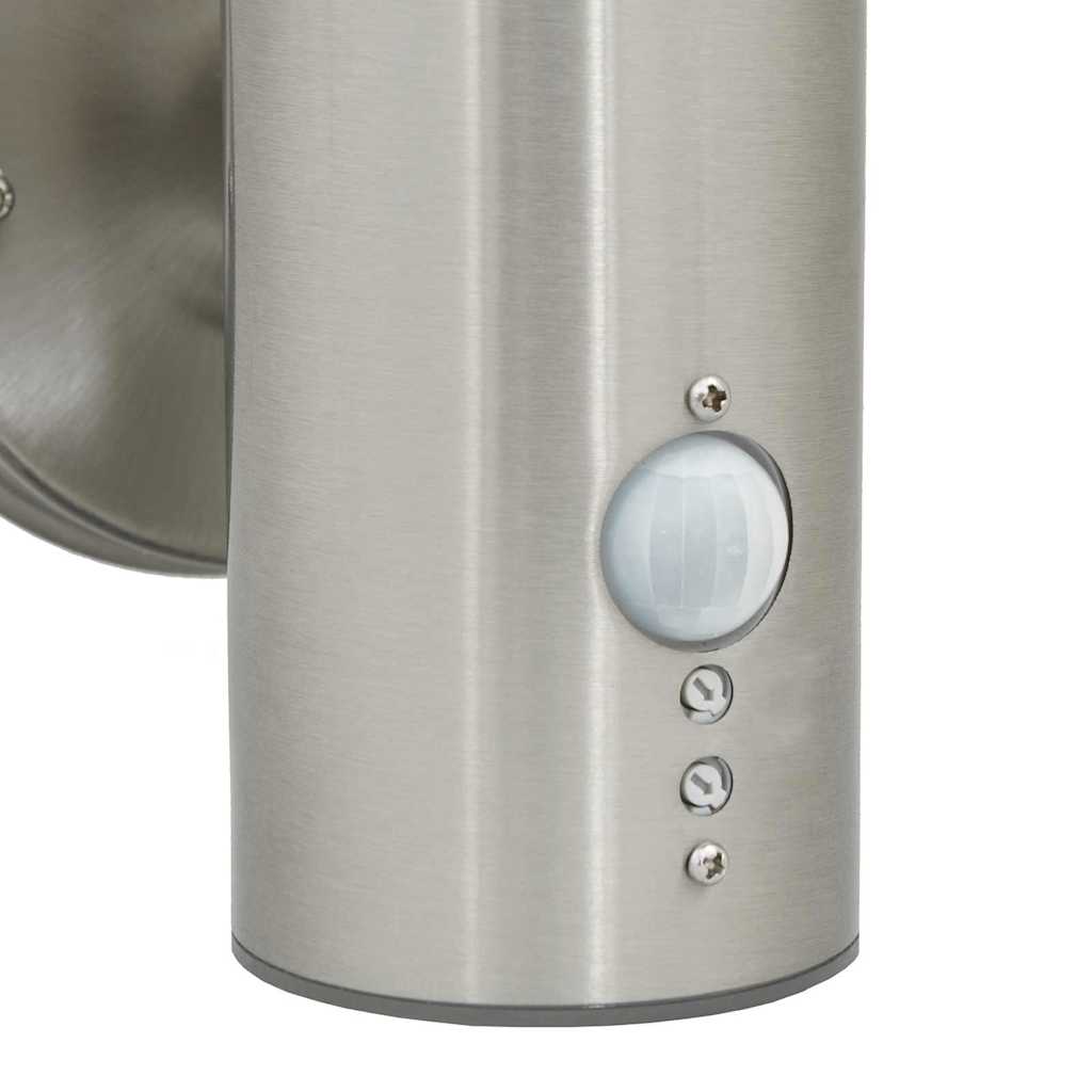 Lampada da Parete Esterna 2 pcs Argento 15 x 7,5 x 33 cm