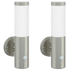 Lampada da Parete Esterna 2 pcs Argento 15 x 7,5 x 33 cm