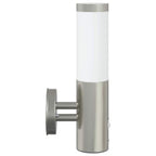 Lampada da Parete Esterna 2 pcs Argento 15 x 7,5 x 33 cm