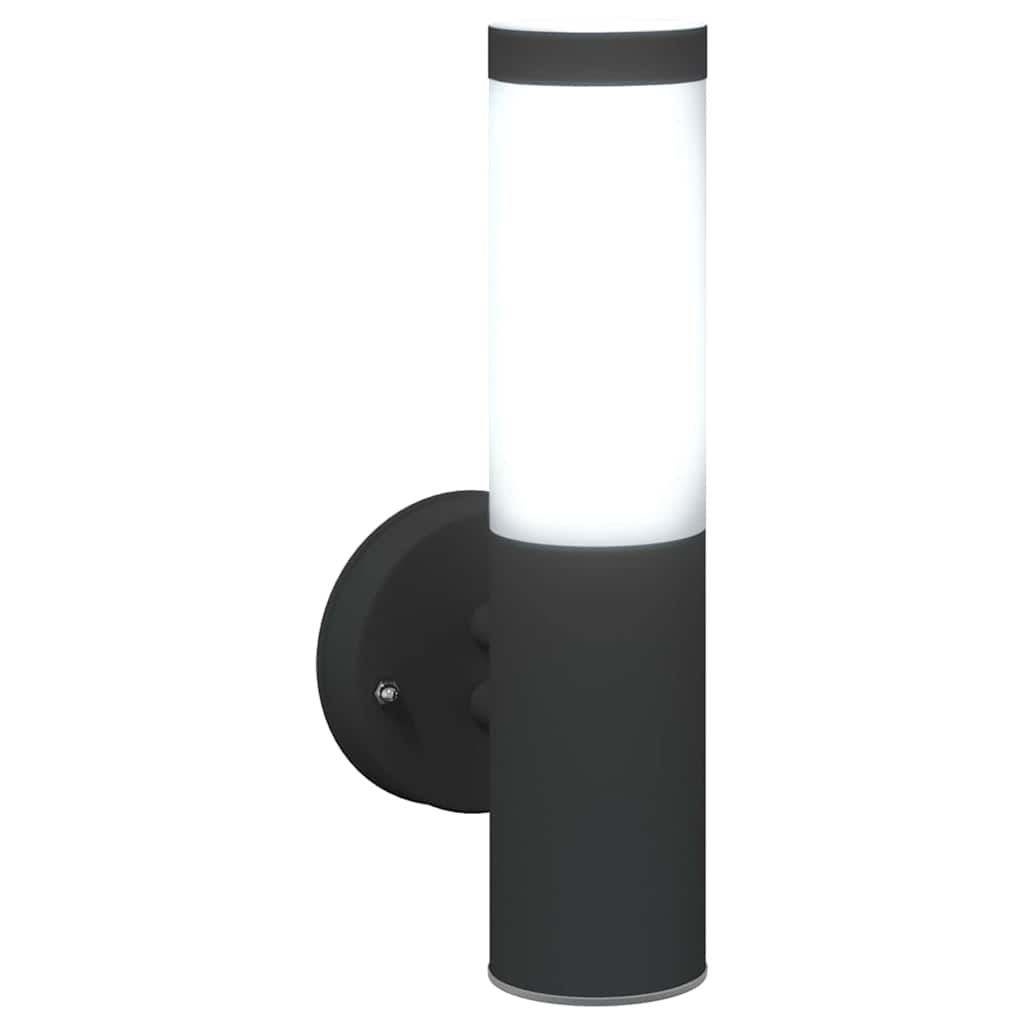 Lampada da Parete Esterna 2 pcs Nero 15 x 7,5 x 33 cm