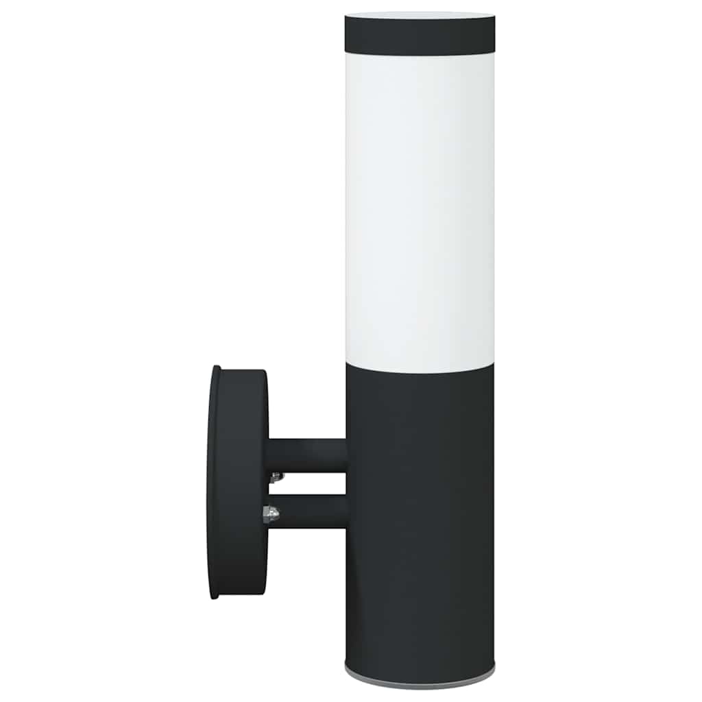 Lampada da Parete Esterna 2 pcs Nero 15 x 7,5 x 33 cm
