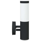 Lampada da Parete Esterna 2 pcs Nero 15 x 7,5 x 33 cm