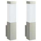 Lampada da Parete Esterna 2 pcs Argento 10.5 x 6 x 33 cm