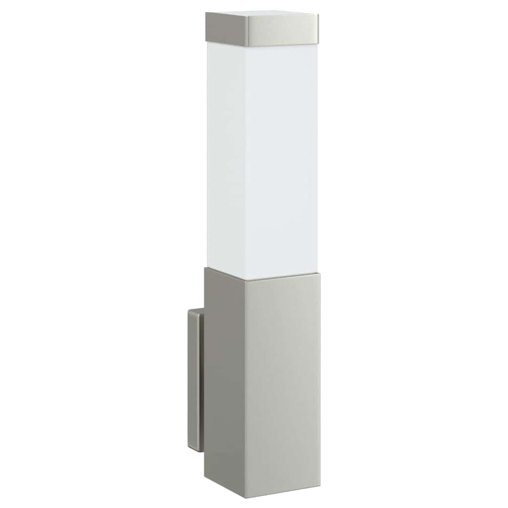 Lampada da Parete Esterna 2 pcs Argento 10.5 x 6 x 33 cm
