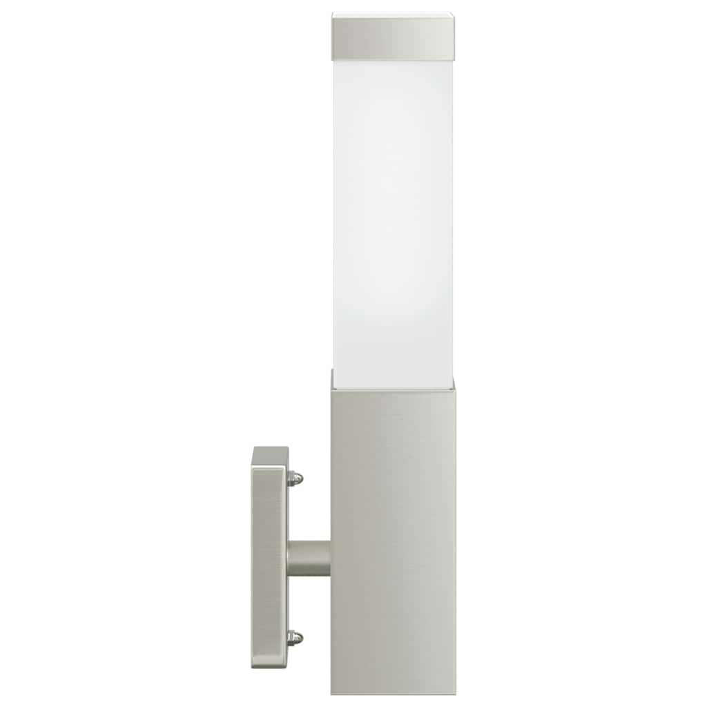 Lampada da Parete Esterna 2 pcs Argento 10.5 x 6 x 33 cm