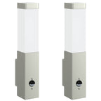 Lampada da Parete Esterna 2 pcs Argento 10.5 x 6 x 33 cm