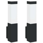 Lampada da Parete Esterna 2 pcs Nero 10.5 x 6 x 33 cm