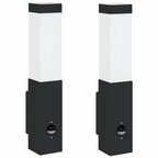 Lampada da Parete Esterna 2 pcs Nero 10.5 x 6 x 33 cm