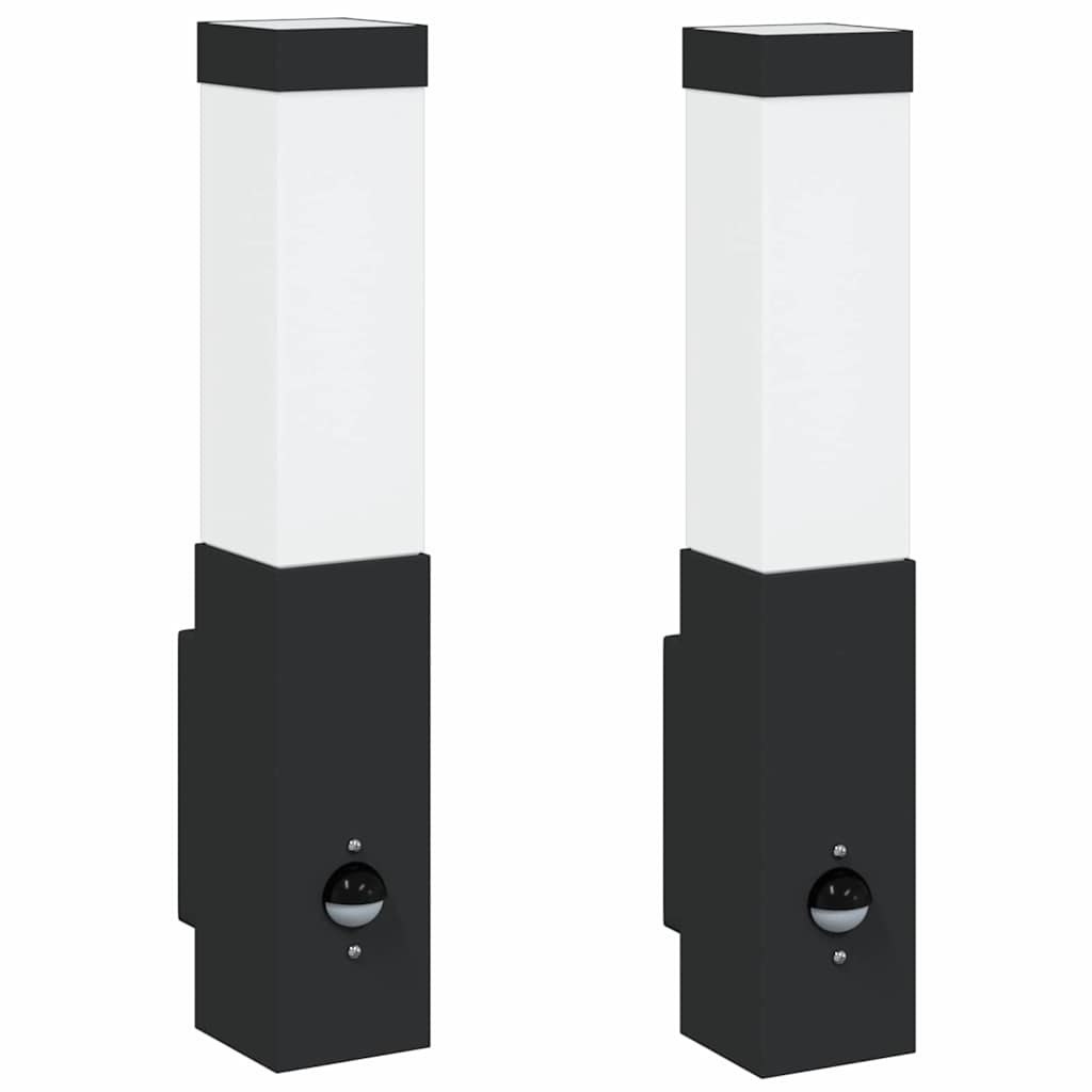 Lampada da Parete Esterna 2 pcs Nero 10.5 x 6 x 33 cm