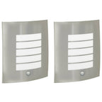 Lampada da Parete Esterna 2 pcs Argento 23.5 x 9 x 26 cm