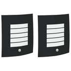 Lampada da Parete Esterna 2 pcs Nero 23.5 x 9 x 26 cm