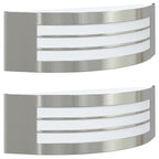Lampada da Parete Esterna 2 pcs Argento 32 x 10 x 10 cm