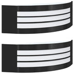 Lampada da Parete Esterna 2 pcs Nero 32 x 10 x 10 cm