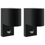 Lampada da Parete Esterna 2 pcs Nero 12 x 7 x 15 cm