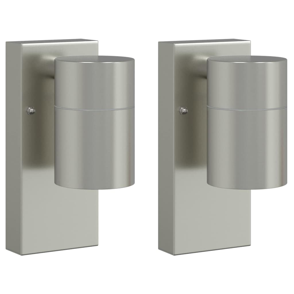 Lampada da Parete Esterna 2 pcs Argento 6,5 x 10,5 x 16 cm