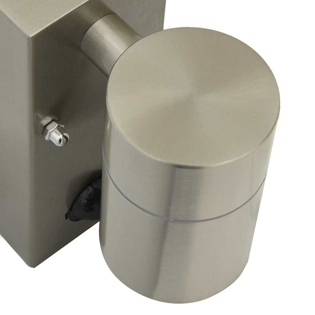 Lampada da Parete Esterna 2 pcs Argento 6,5 x 10,5 x 16 cm