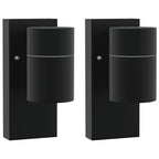 Lampada da Parete Esterna 2 pcs Nero 6,5 x 10,5 x 16 cm