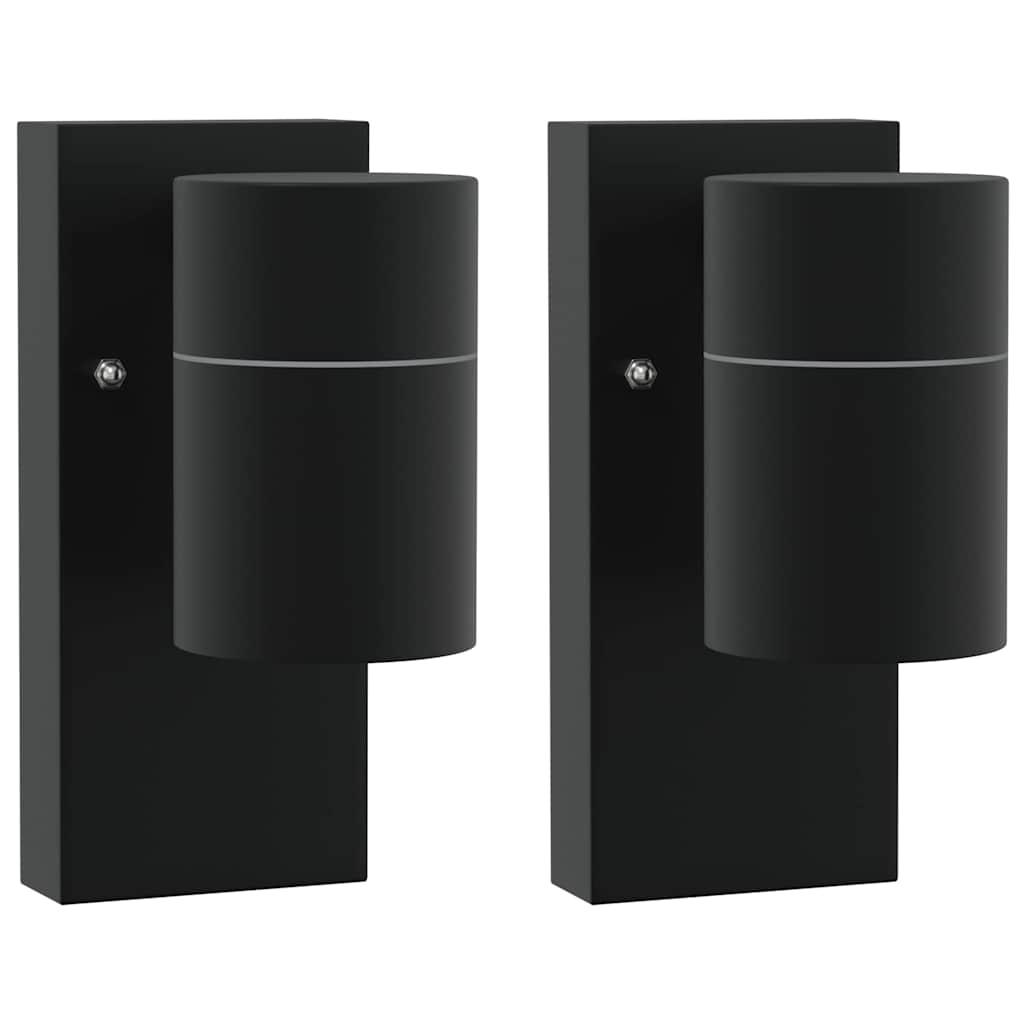 Lampada da Parete Esterna 2 pcs Nero 6,5 x 10,5 x 16 cm