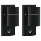 Lampada da Parete Esterna 2 pcs Nero 6,5 x 10,5 x 16 cm