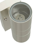 Lampada da Parete Esterna 2 pcs Argento 7 x 10 x 22 cm