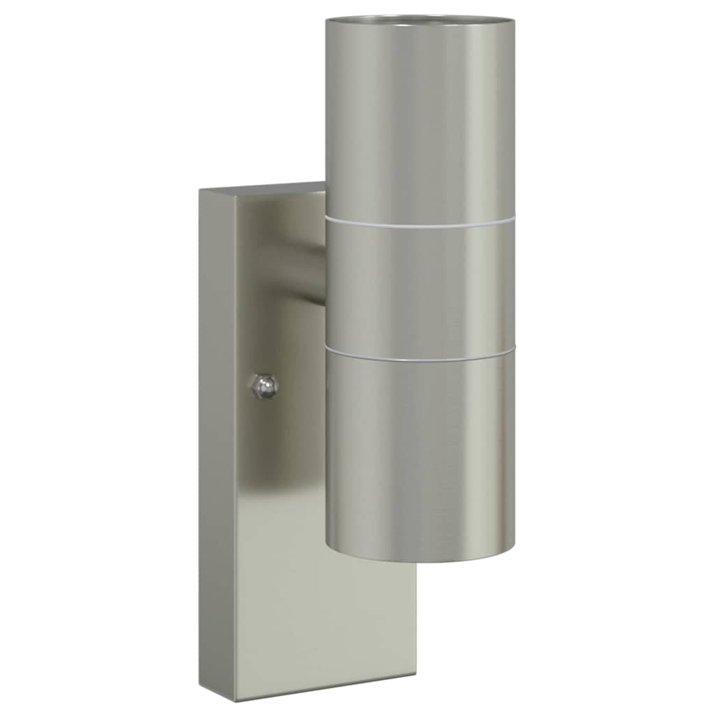 Lampada da Parete Esterna 2 pcs Argento 7 x 10 x 22 cm
