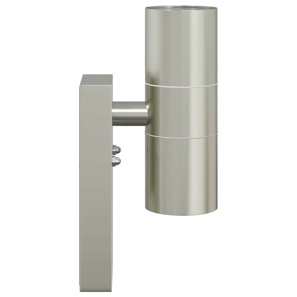 Lampada da Parete Esterna 2 pcs Argento 7 x 10 x 22 cm