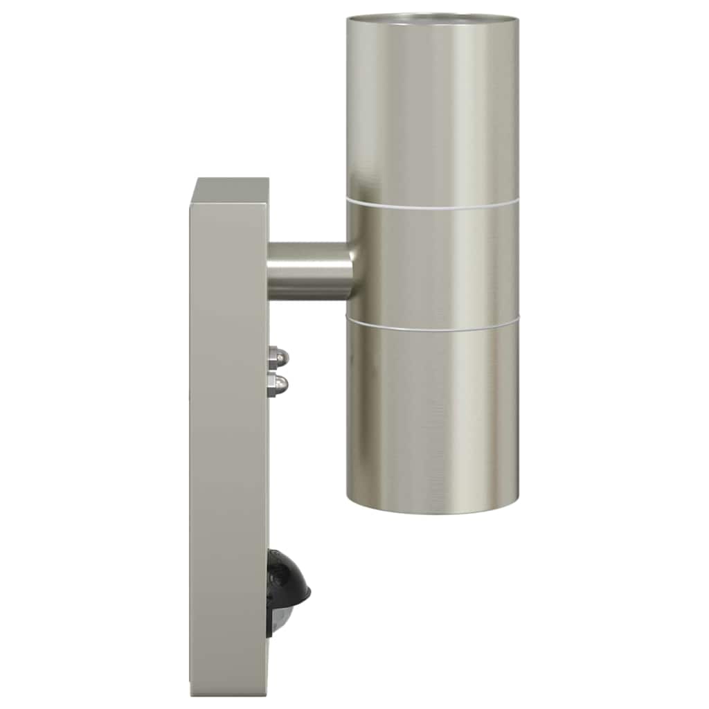 Lampada da Parete Esterna 2 pcs Argento 7 x 10 x 22 cm