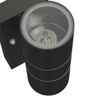 Lampada da Parete Esterna 2 pcs Nero 7 x 10 x 22 cm